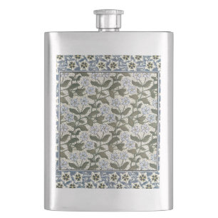 Summer Periwinkle Flower Pretty Elegant Floral Hip Flask