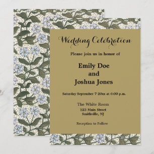 Summer Periwinkle Flower Pretty Elegant Floral Invitation