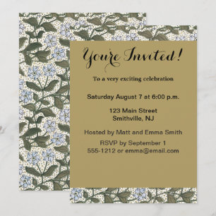 Summer Periwinkle Flower Pretty Elegant Floral Invitation