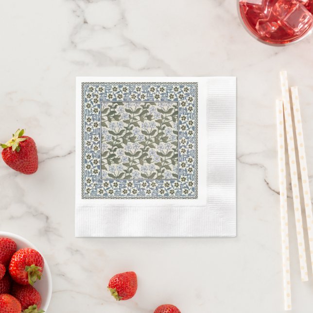 Summer Periwinkle Flower Pretty Elegant Floral Napkin (Insitu)