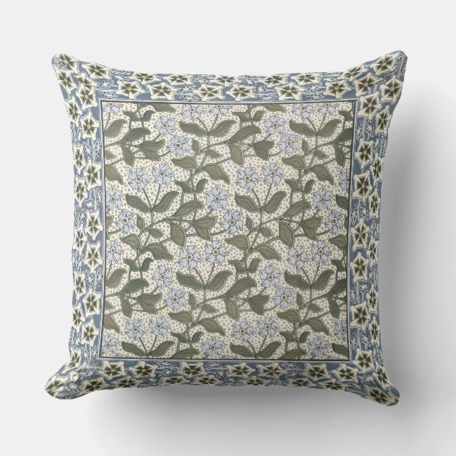 Summer Periwinkle Flower Pretty Elegant Floral Outdoor Pillow (Front)