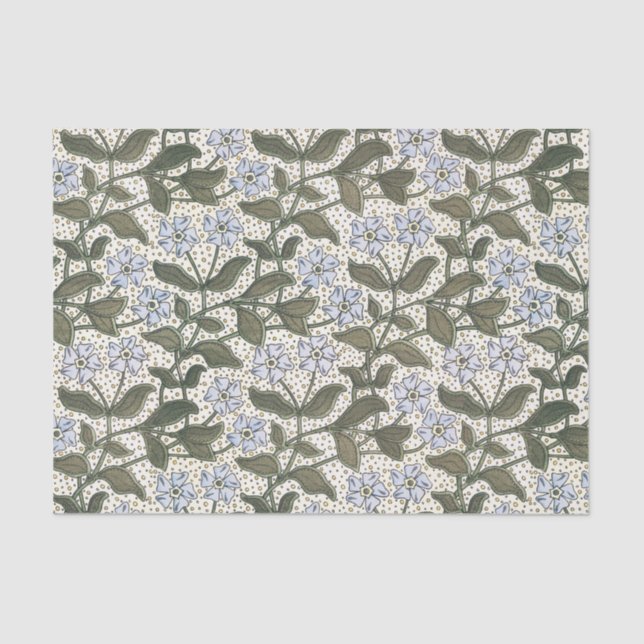 Summer Periwinkle Flower Pretty Elegant Floral Tissue Paper (Front)