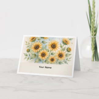 Summer Personalized Notecard - Sunflower