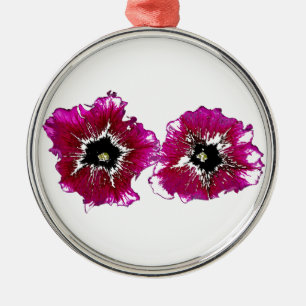 Summer Petunias Metal Ornament