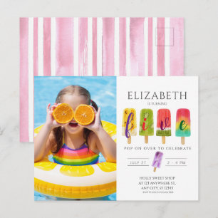 Summer Photo popsicle ice cream birthday party Postcard