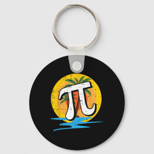 Summer Pi Day Retro Beach Math Symbols Teacher Stu Keychain