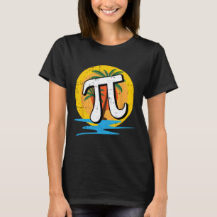 Summer Pi Day Retro Beach Math Symbols Teacher Stu T-Shirt