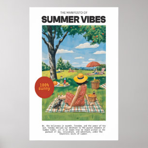 Summer Picnic Art Print Retro Sunny Day Poster 10