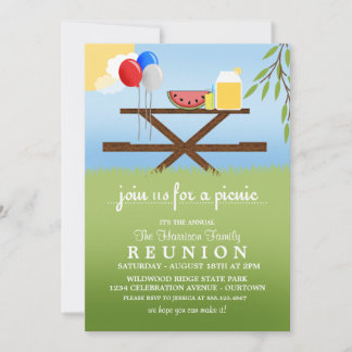 Summer Picnic Family Reunion Invitations