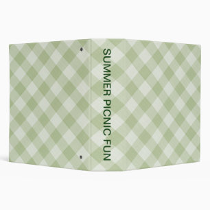 Summer Picnic Gingham Chequered Tablecloth: Green Binder