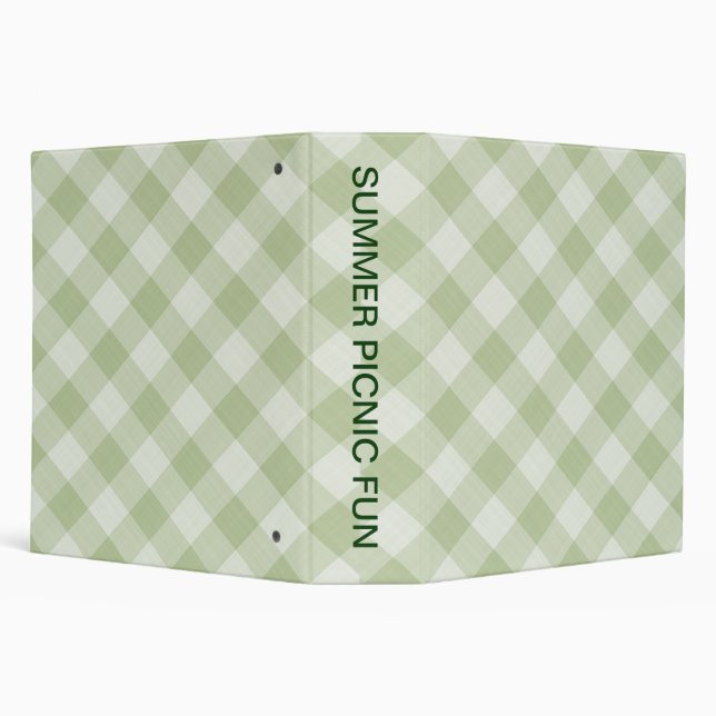 Summer Picnic Gingham Chequered Tablecloth: Green Binder (Background)