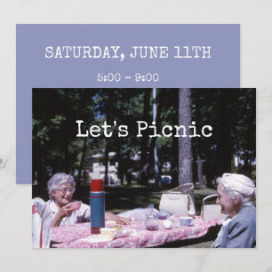 Summer Picnic Old Ladies Decked Out For Lunch Invitation