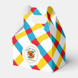 Summer Picnic Party Geometric Floral Favor Box