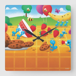 Summer Picnic Square Wall Clock