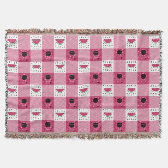 Summer Picnic Throw Blanket (Front)