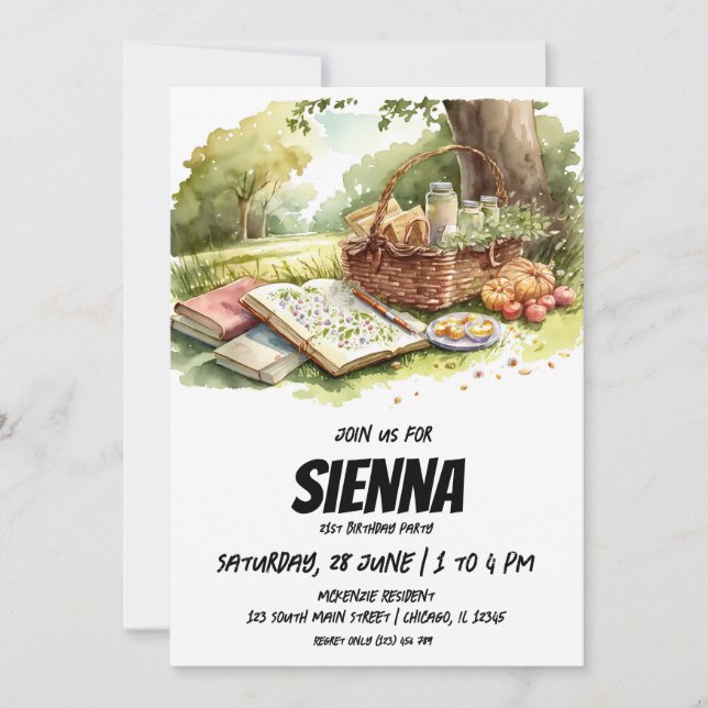 Summer Picnic under the tree Invitation (Front)