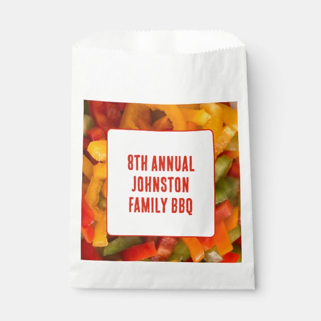 Summer Picnic Vibrant Photo BBQ Family Reunion Favour Bag (Front)