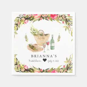 Summer Picnic Watercolor Floral Napkin