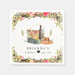 Summer Picnic Watercolor Floral Napkin