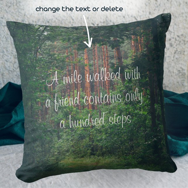 Summer pine forest path throw pillow (Creator Uploaded)