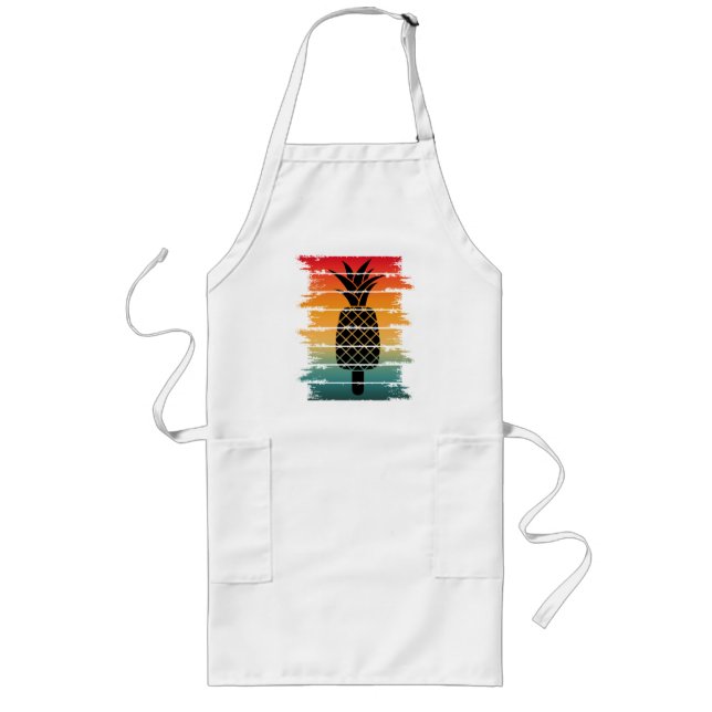 Summer Pineapple Ice Drop Long Apron (Front)