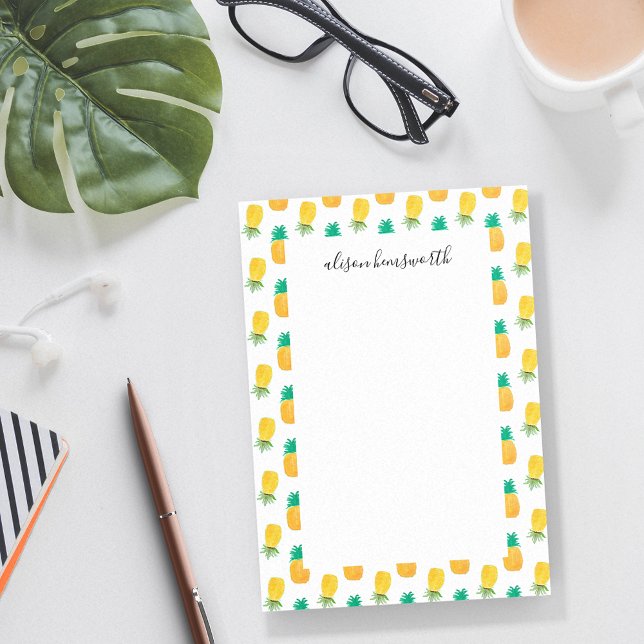 Summer Pineapple Personalized Post-it Notes (Creator Uploaded)