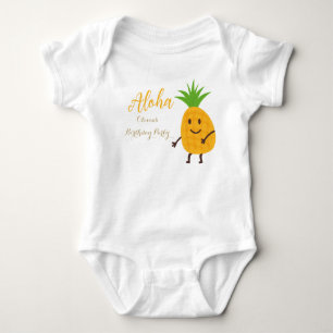 Summer Pineapple Tropical Aloha Birthday Party Baby Bodysuit