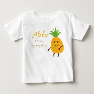 Summer Pineapple Tropical Aloha Birthday Party Baby T-Shirt