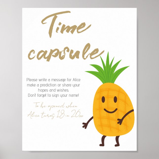 Summer Pineapple Tropical Aloha Time Capsule Poster (Front)