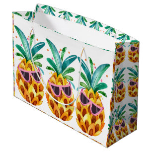 Summer Pineapple Watercolors illustration Large Gift Bag