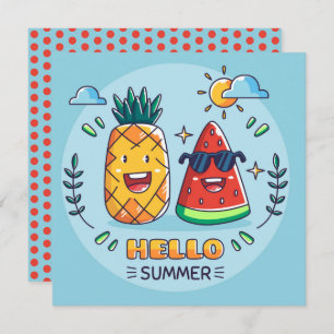 Summer Pineapple Watermelon Greeting Card