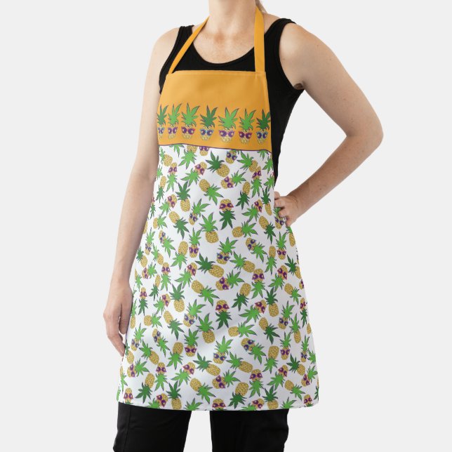 Summer Pineapples with Sunglasses Pattern Apron (Insitu)