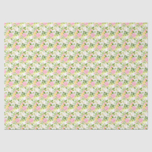 Summer Pink and Yellow Flowers and Foliage Tissue Paper