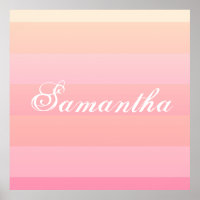 Summer Pink & Coral Gradient Colour Block Monogram