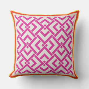 Summer pink geometric outdoor classic  throw pillow