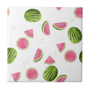Summer Pink & Green Watermelon Seamless Pattern Tile
