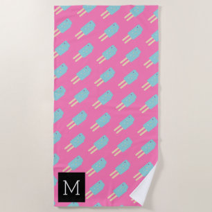Summer Pink Ice-cream Pop Beach Towel