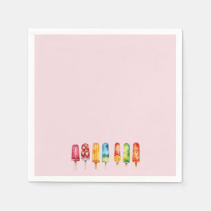 Summer Pink Popsicle Party Napkins