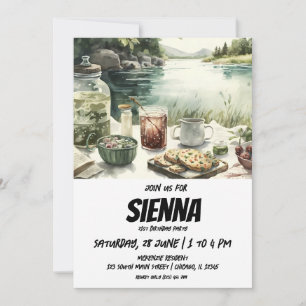 Summer Pique-nique vue lac Invitation