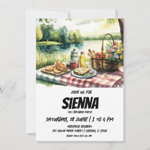 Summer Pique-nique vue lac Invitation