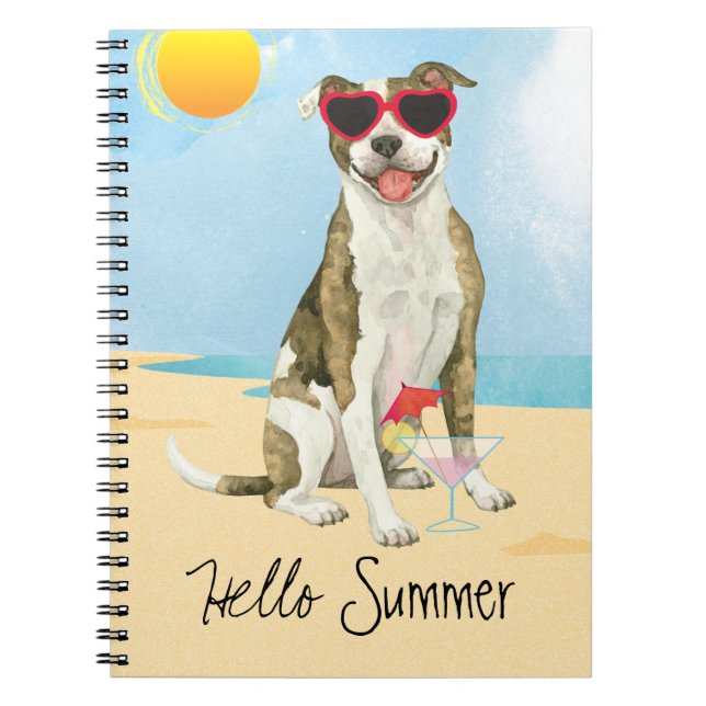 Summer Pit Bull Terrier Notebook (Front)