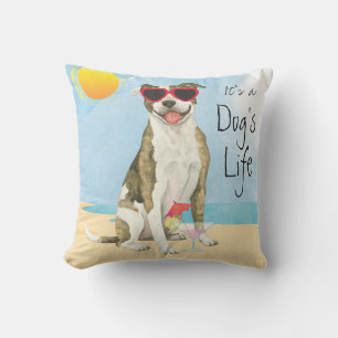 Summer Pit Bull Terrier Outdoor Pillow