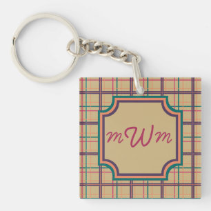 Summer Plaid Acrylic Keychain