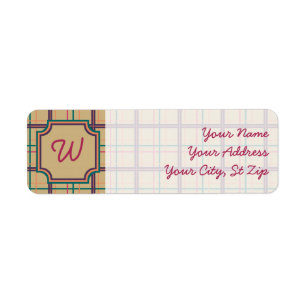 Summer Plaid Return Address Label