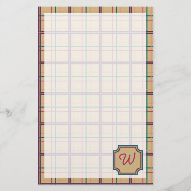 Summer Plaid Stationery (Front)