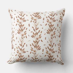 Summer plants with earthy tones throw pillow