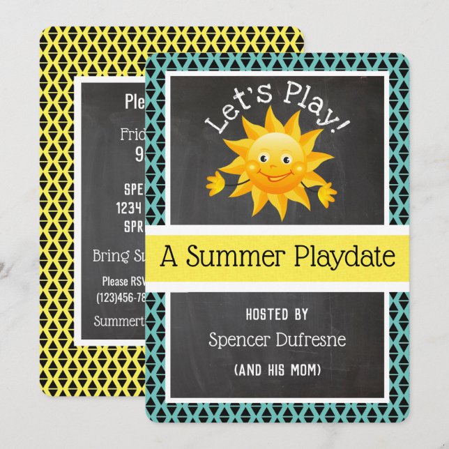 Summer Playdate Invitation (Front/Back)