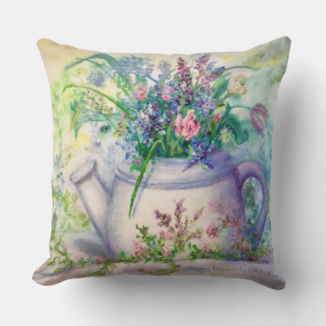 "Summer Pleasures" 20" x 20" Pillow by BeeJaySAGE (Front)