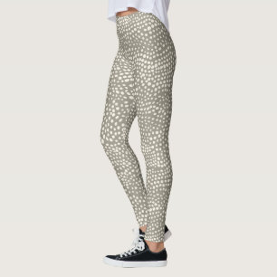 Summer Polka Dot Snow Leopard Simple Trendy Grey Leggings
