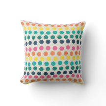 Summer Polka Dots Colourful Outdoor Pillow